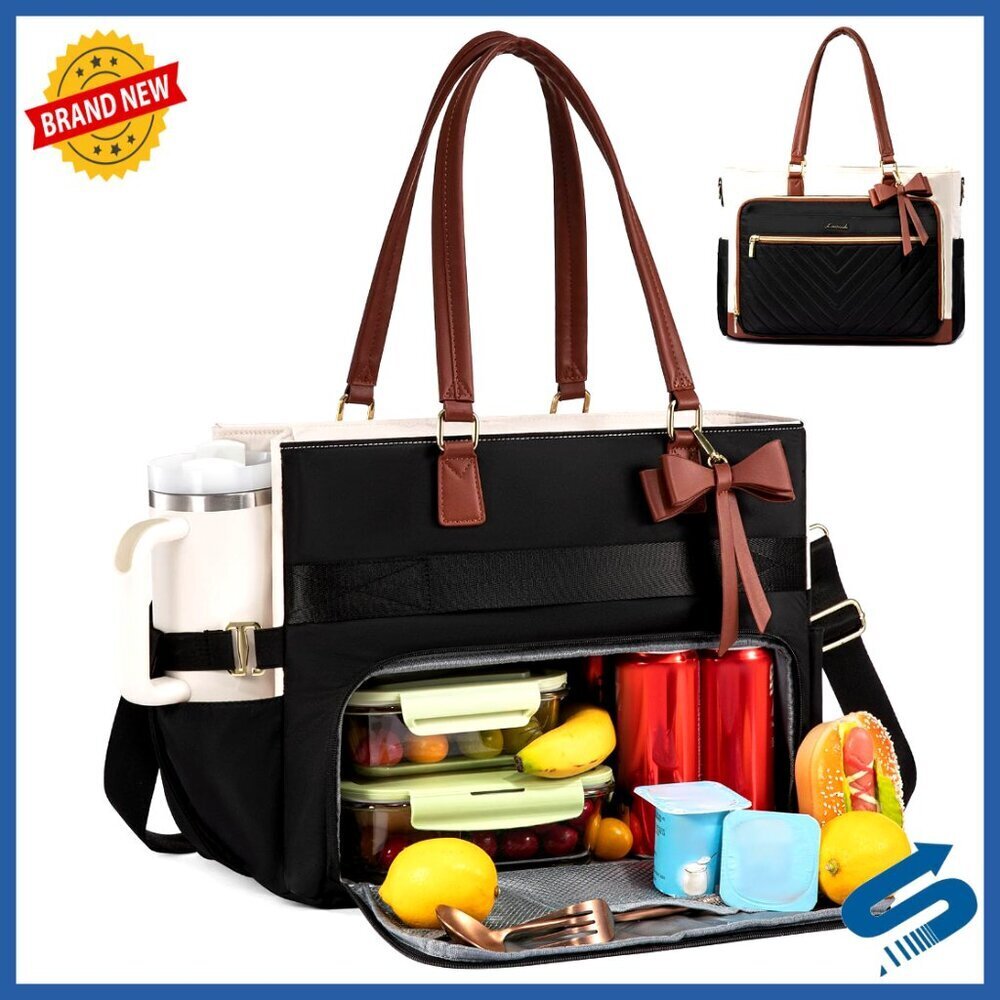 Insulated Tote Bag with Laptop Compartment Professional Elegant Work Travel Bag